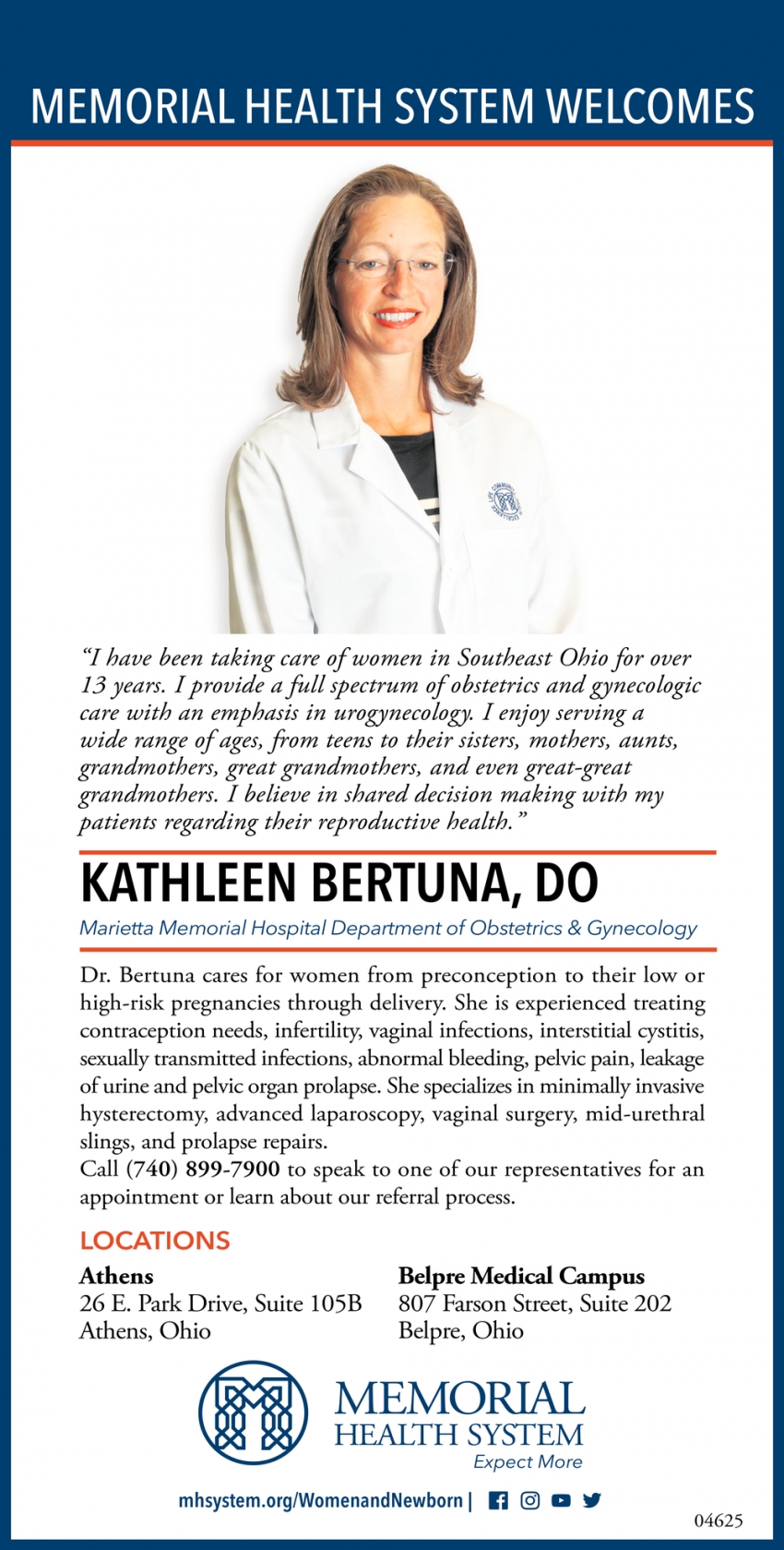 Memorial Health System Kathleen Bertuna, DO, Memorial Health