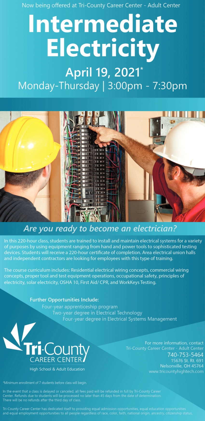 Intermediate Electricity, TriCounty Career Center, Nelsonville, OH